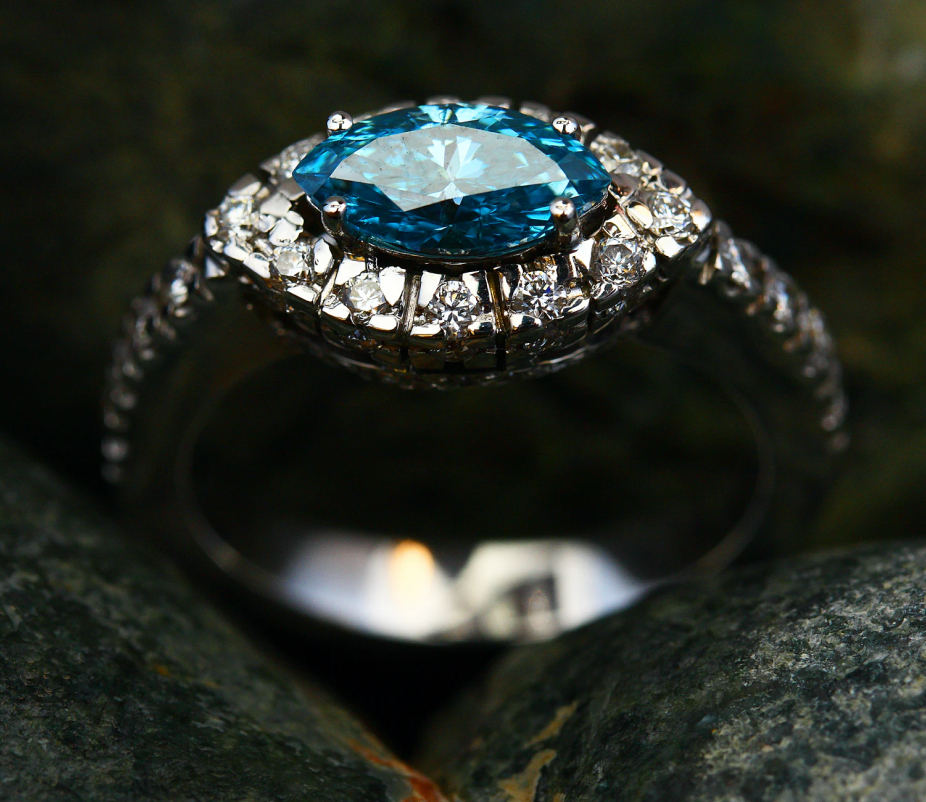Blue Diamond Ring
